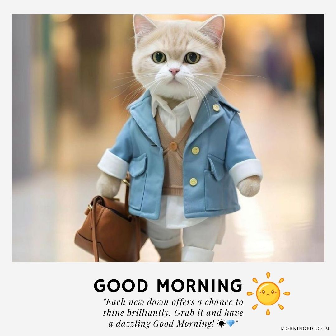 cat Good Morning Images with Positive Words