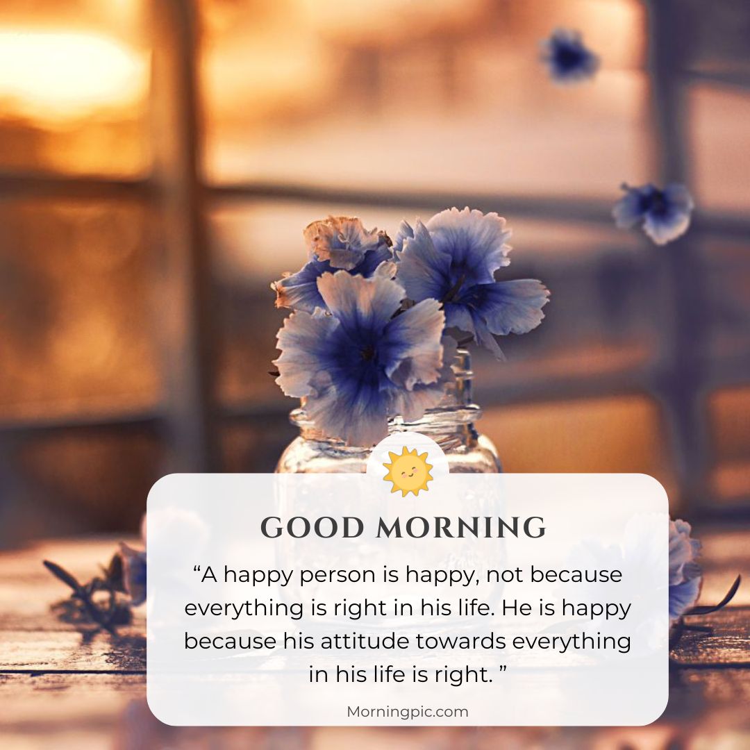 Flower pot good morning images with positive words