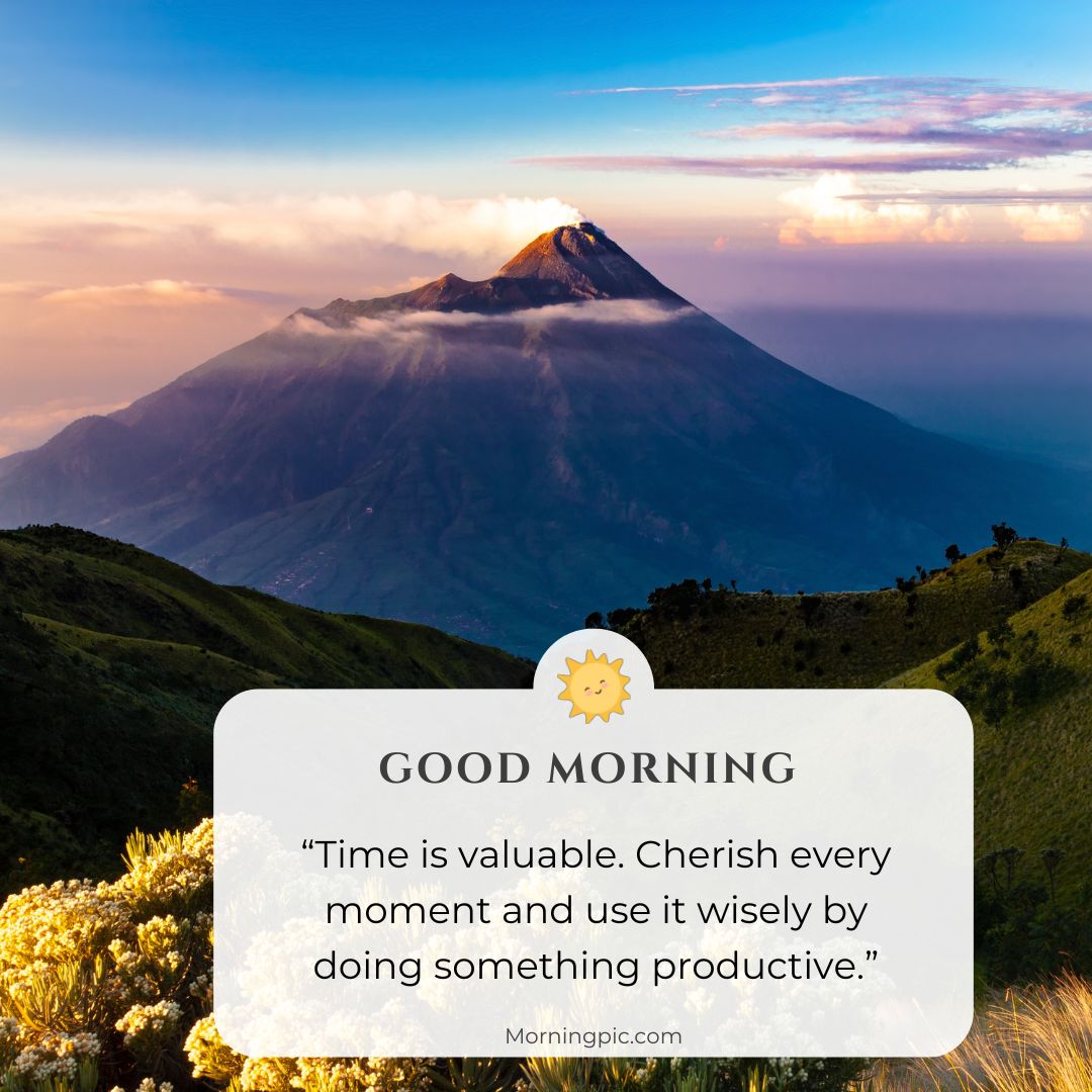 Mountain good morning images with positive words for friends