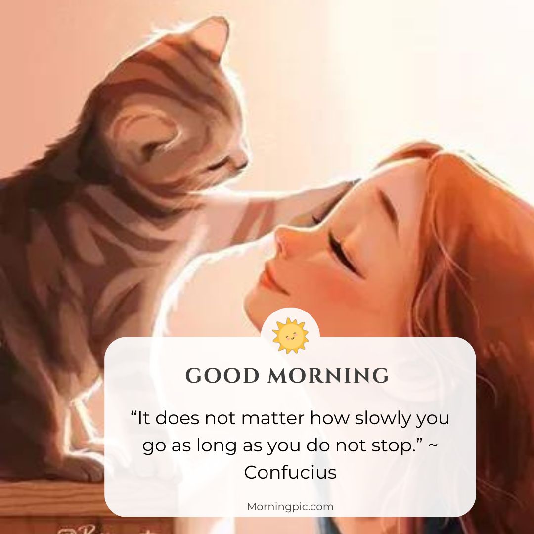 cat paw good morning images with positive words 2024