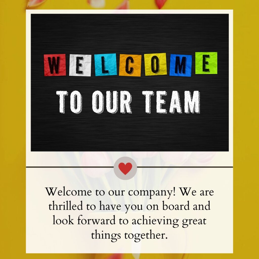 Welcome Message for New Employee