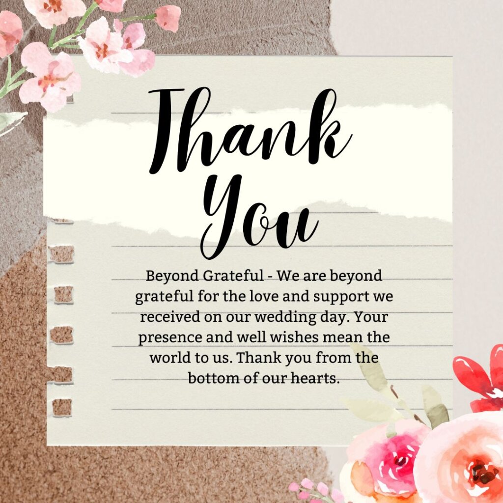 wedding thank you message