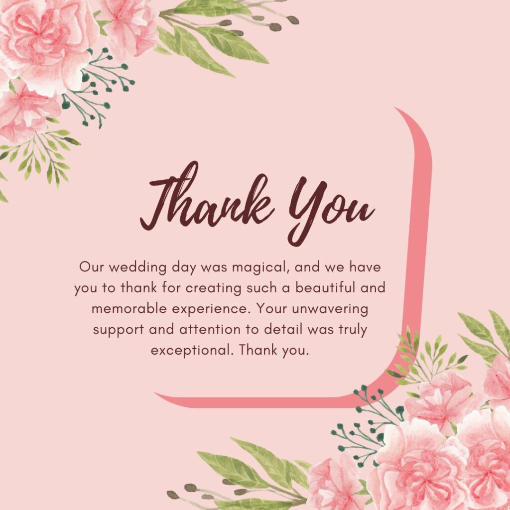 wedding thank you message