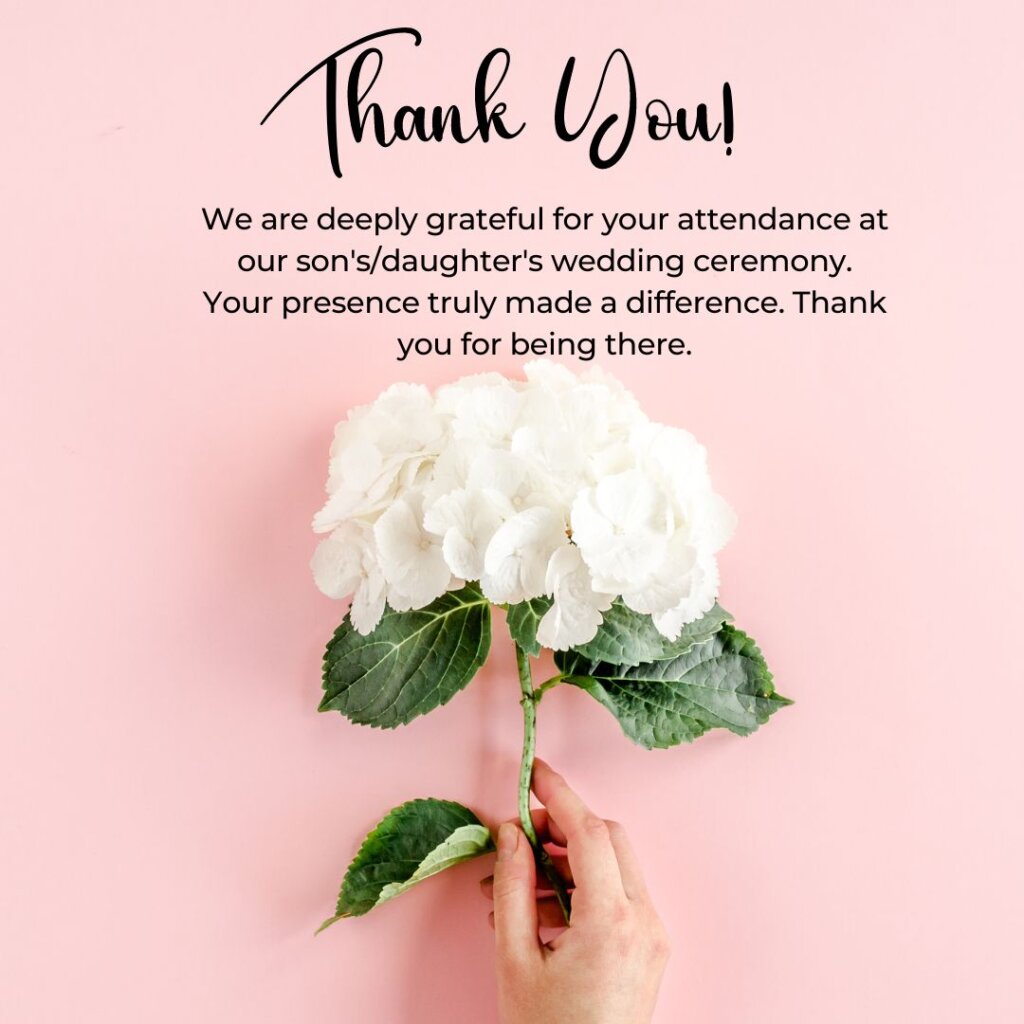 wedding thank you message