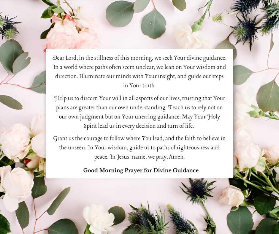 Good Morning Prayer for Divine Guidance Floral White