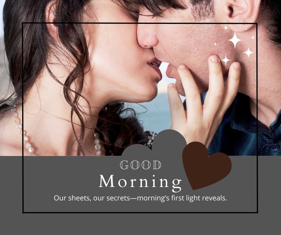 Good Morning Kiss Image featuring a close-up of a couple intimately kissing, capturing the emotion and intimacy of a private moment under the morning's first light.