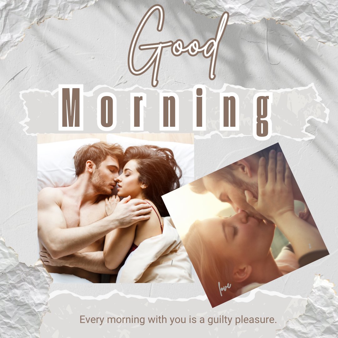 Good Morning Kiss Image depicting a couple in a tender embrace in bed, capturing an intimate moment that defines a guilty pleasure morning.